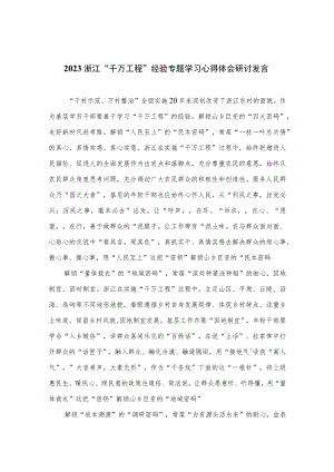 （10篇）2023浙江“千万工程”经验专题学习心得体会研讨发言范文.docx