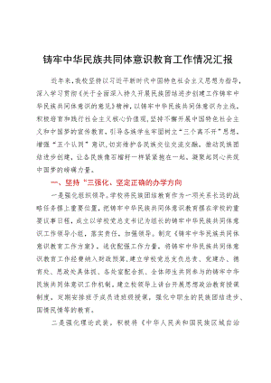 铸牢中华民族共同体意识教育工作情况汇报.docx