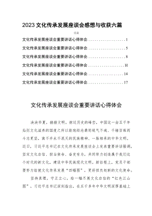 2023文化传承发展座谈会感想与收获六篇.docx