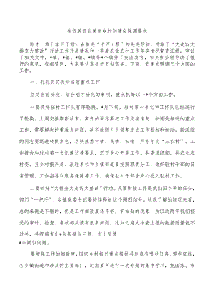 在宜居宜业美丽乡村创建会强调要求.docx