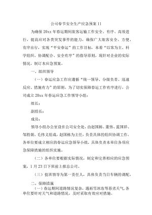公司春节安全生产应急预案 11.docx