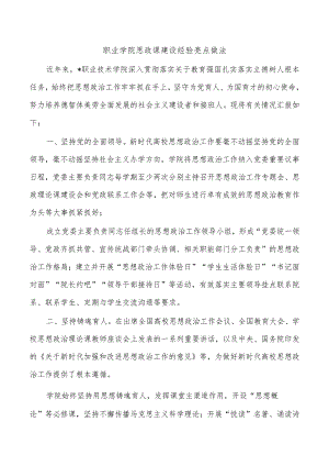 职业学院思政课建设经验亮点做法.docx