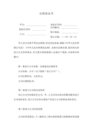 设立有限责任公司出资协议书.docx