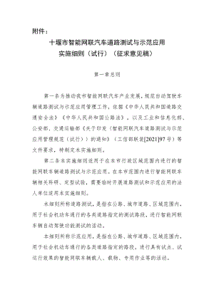 十堰市智能网联汽车道路测试与示范应用实施细则(试行).docx