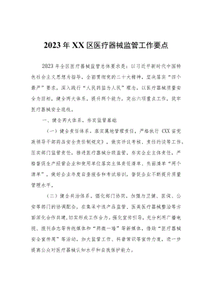 2023年XX区医疗器械监管工作要点.docx