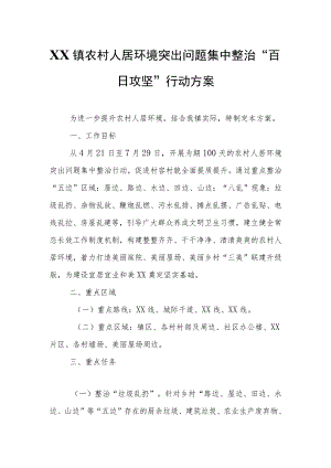 XXX镇农村人居环境突出问题集中整治“百日攻坚”行动方案.docx