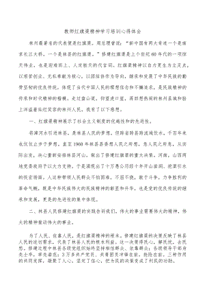 教师红旗渠精神学习培训心得体会.docx