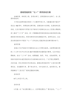 县级党组织庆“七一”系列活动方案.docx