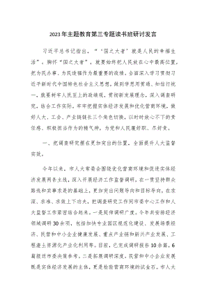 四篇：2023年主题教育第三专题读书班研讨发言范文.docx