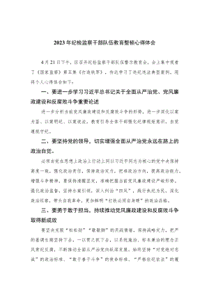 【2023纪检教育整顿】2023年纪检监察干部队伍教育整顿心得体会四篇（精编版）.docx