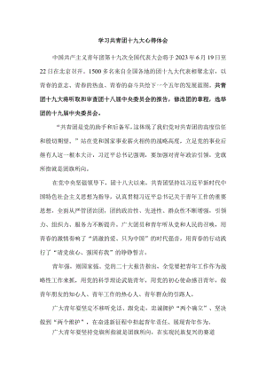 学习共青团十九大心得体会 四.docx