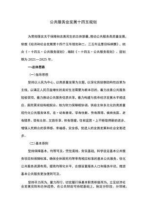 公共服务业发展十四五规划.docx