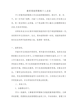 教育局挂职锻炼个人总结.docx