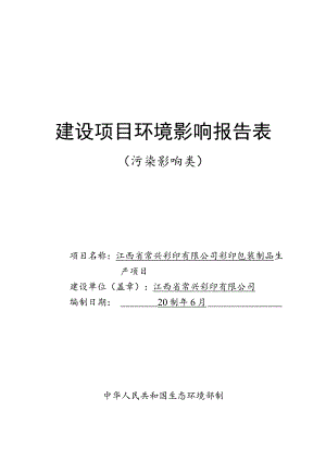 彩印包装制品生产项目环境影响评价报告.docx