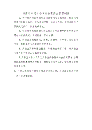 济南市东河村小学实验课安全管理制度.docx