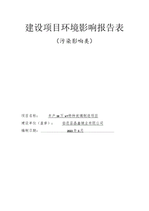 年产30万m2特种玻璃制造项目环境影响评价报告书.docx