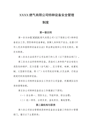 燃气有限公司特种设备安全管理制度.docx