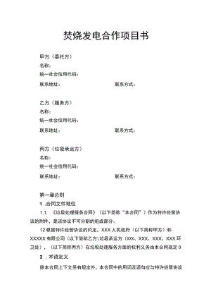 焚烧发电合作项目书.docx