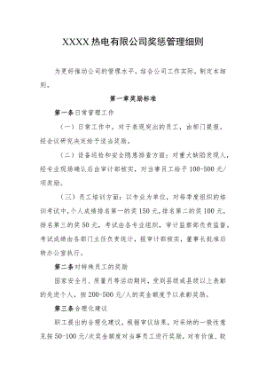 热电有限公司奖惩管理细则.docx