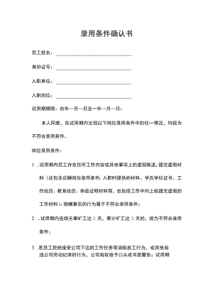 录用条件确认书.docx