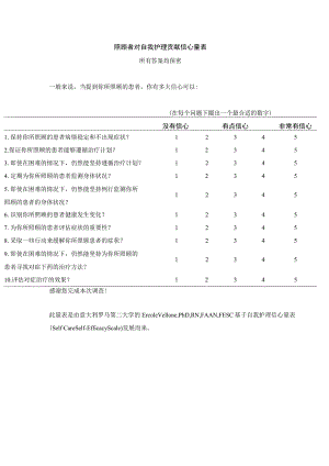 照顾者对自我护理贡献信心量表.docx