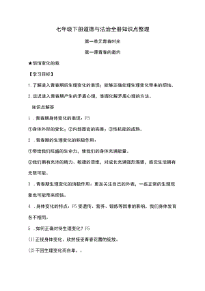 七年级下册道德与法治全册知识点整理.docx