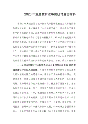 2023年主题教育读书班研讨发言材料.docx
