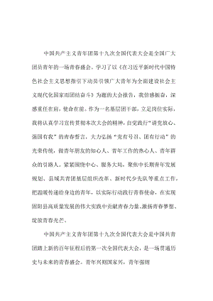 四好青年学习贯彻共青团第十九次全国代表大会精神个人心得体会 四篇.docx