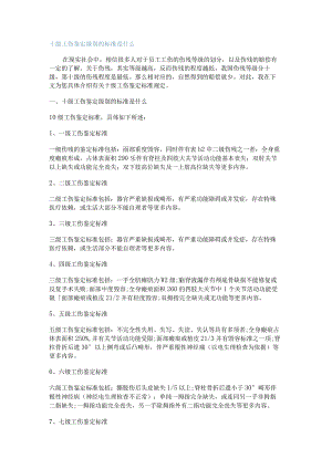 十级工伤鉴定级别的标准规范是什么.docx