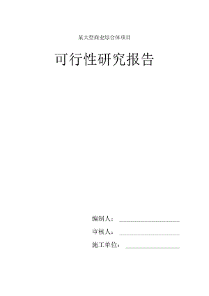 某大型商业综合体项目可行性研究报告.docx