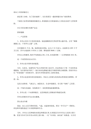 新品上市新闻稿范文.docx