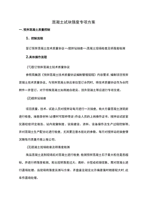 确保混凝土试块强度专项方案.docx