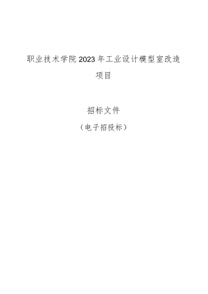 职业技术学院2023年工业设计模型室改造项目招标文件.docx