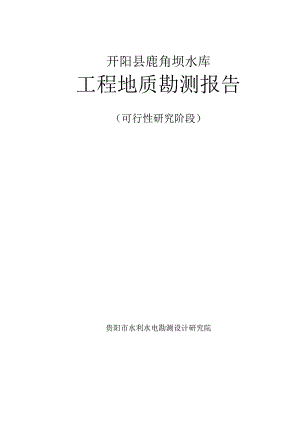 鹿角坝地质报告-可研.docx