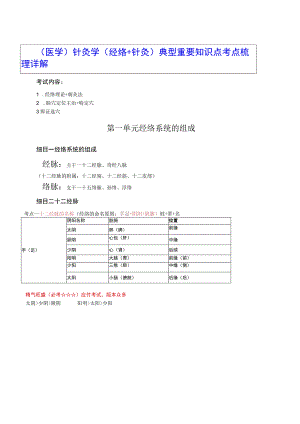 （医学）针灸学（经络+针灸）典型重要知识点考点梳理详解（32页汇总）.docx