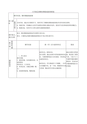 八年级足球脚内侧接地滚球教案.docx