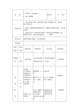 中小学低单杠屈体悬垂教案.docx