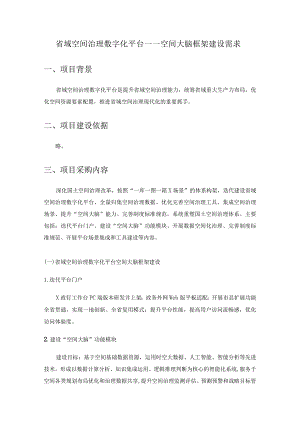 省域空间治理数字化平台——空间大脑框架建设需求.docx