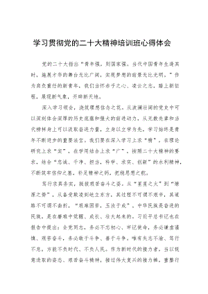 水利局党员干部学习贯彻党的二十大精神培训班心得体会七篇.docx