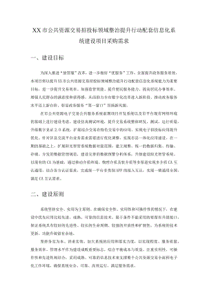 XX市公共资源交易招投标领域整治提升行动配套信息化系统建设项目采购需求.docx