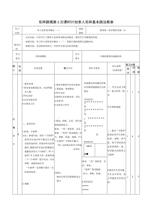 花样跳绳第2次课时计划单人花样基本跳法教案.docx
