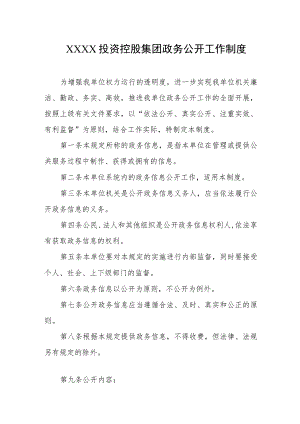 投资控股集团政务公开工作制度.docx