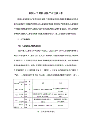 我国人工智能硬件产业现状分析.docx