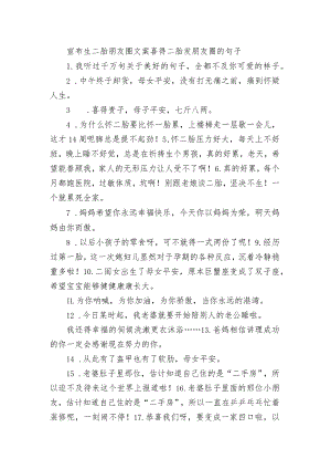 宣布生二胎朋友圈文案 喜得二胎发朋友圈的句子.docx