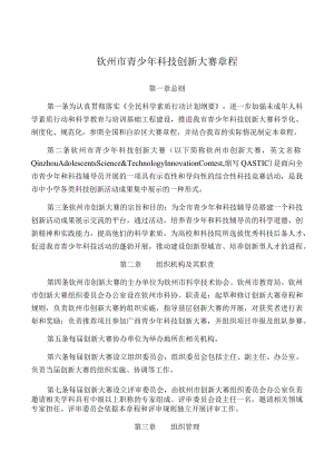钦州市青少年科技创新大赛章程.docx