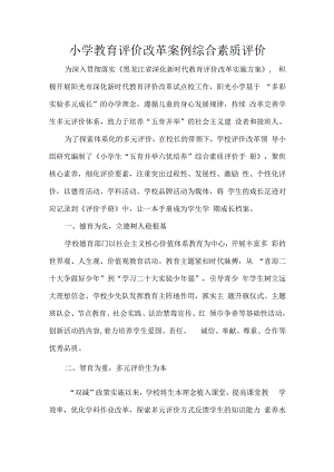 小学教育评价改革案例综合素质评价.docx