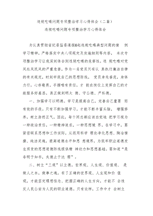 违规吃喝问题专项整治学习心得体会(二篇).docx