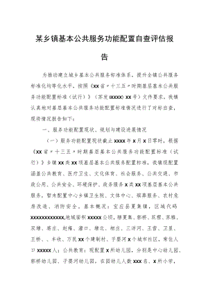 某乡镇基本公共服务功能配置自查评估报告.docx