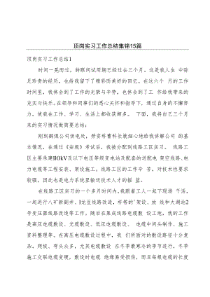 顶岗实习工作总结集锦15篇.docx