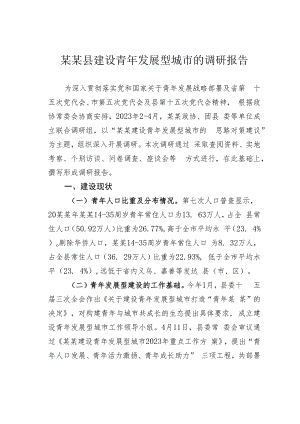 某某县建设青年发展型城市的调研报告.docx